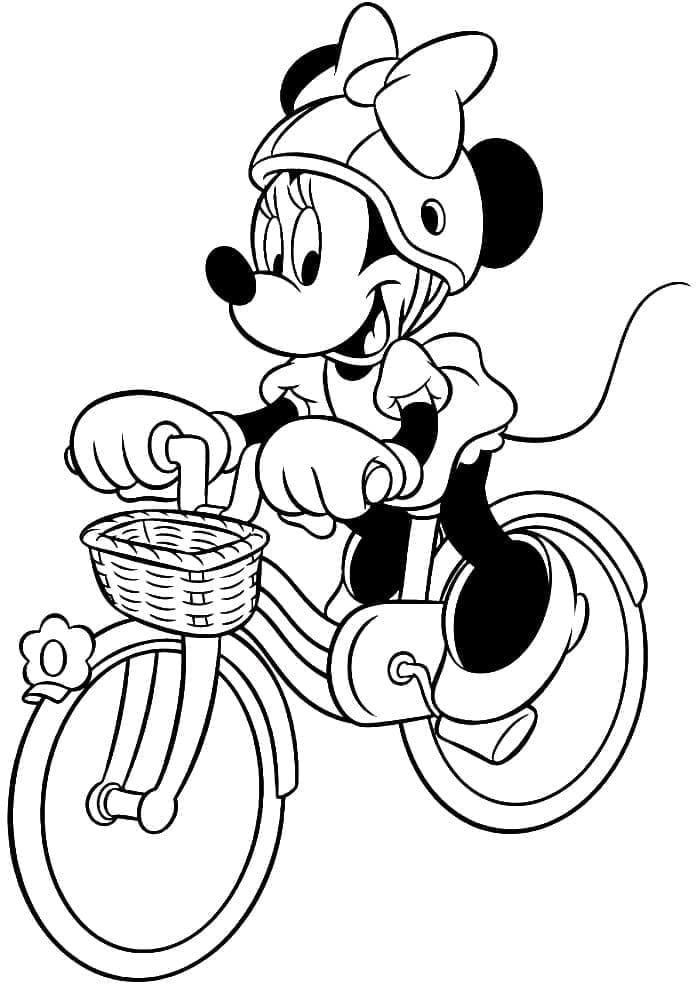Minnie mouse merge pe bicicletă