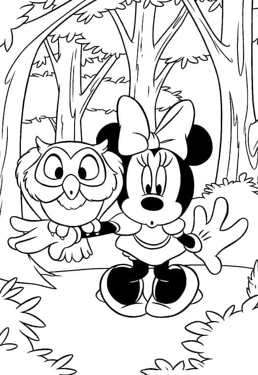 Minnie mouse și bufniță
