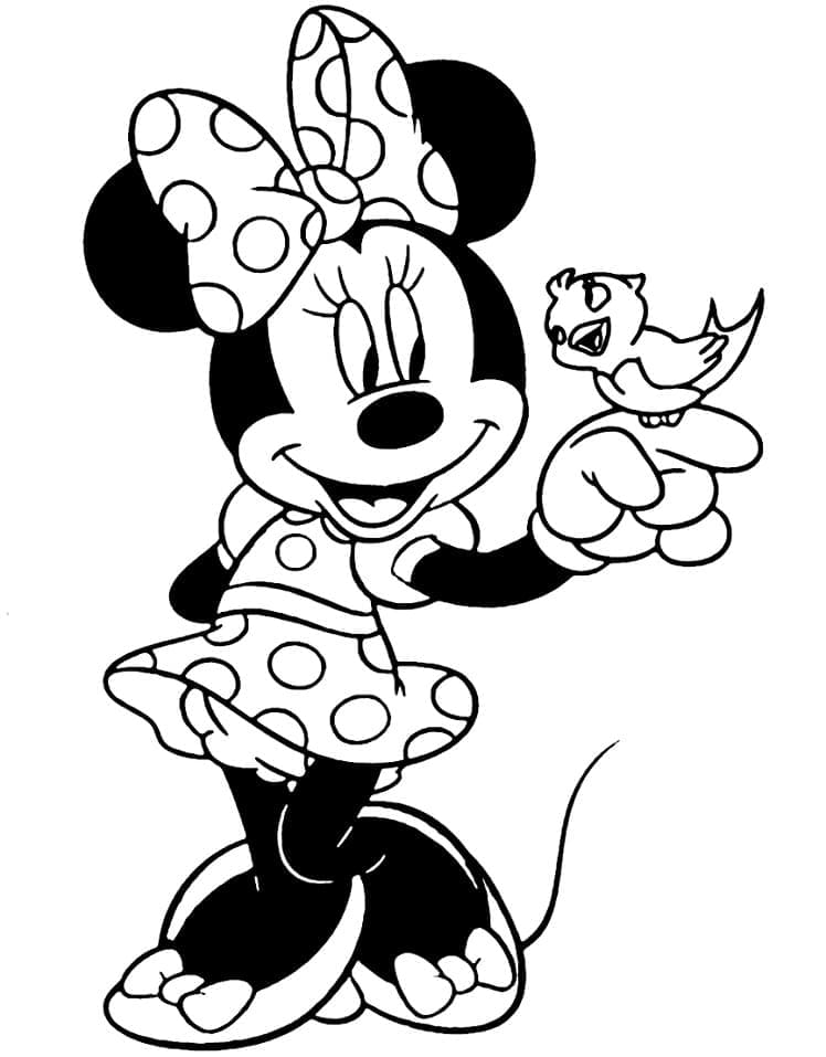 Minnie mouse și pasăre