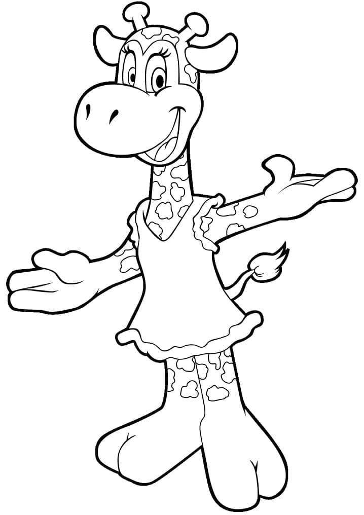 O girafă din desene animate
