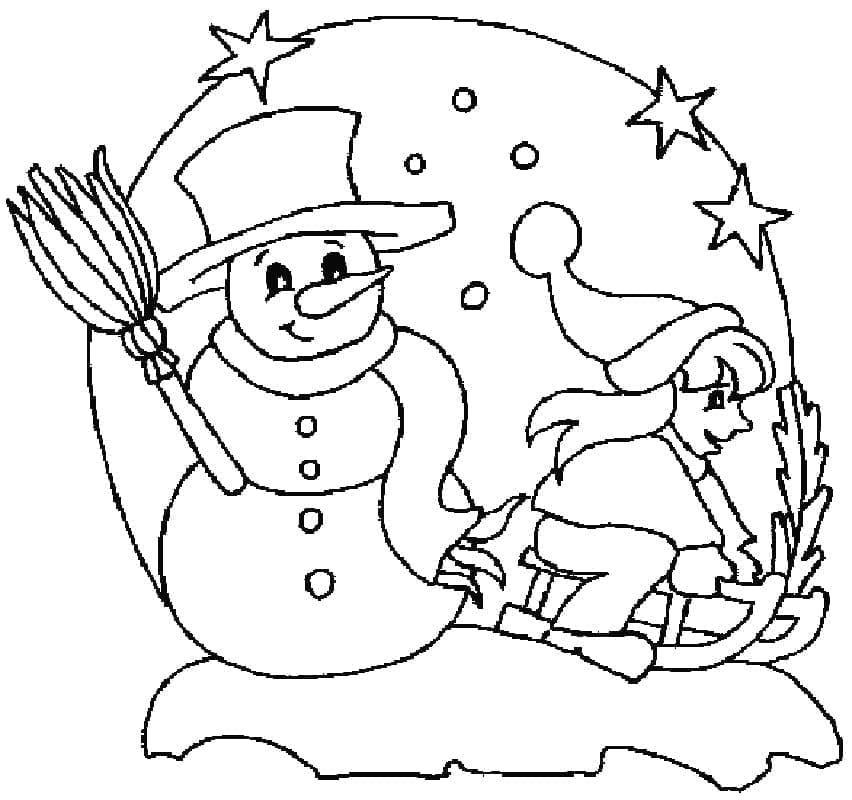Om de zăpadă și fetiță