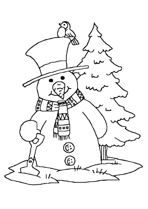 Om de zăpadă și un pom de Crăciun