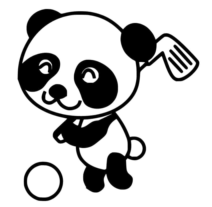 Panda drăguț joacă golf