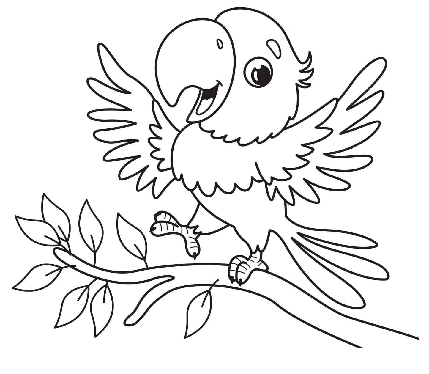 Papagal drăguț pe ramură