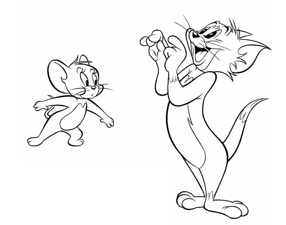 Tom și jerry de colorat p28