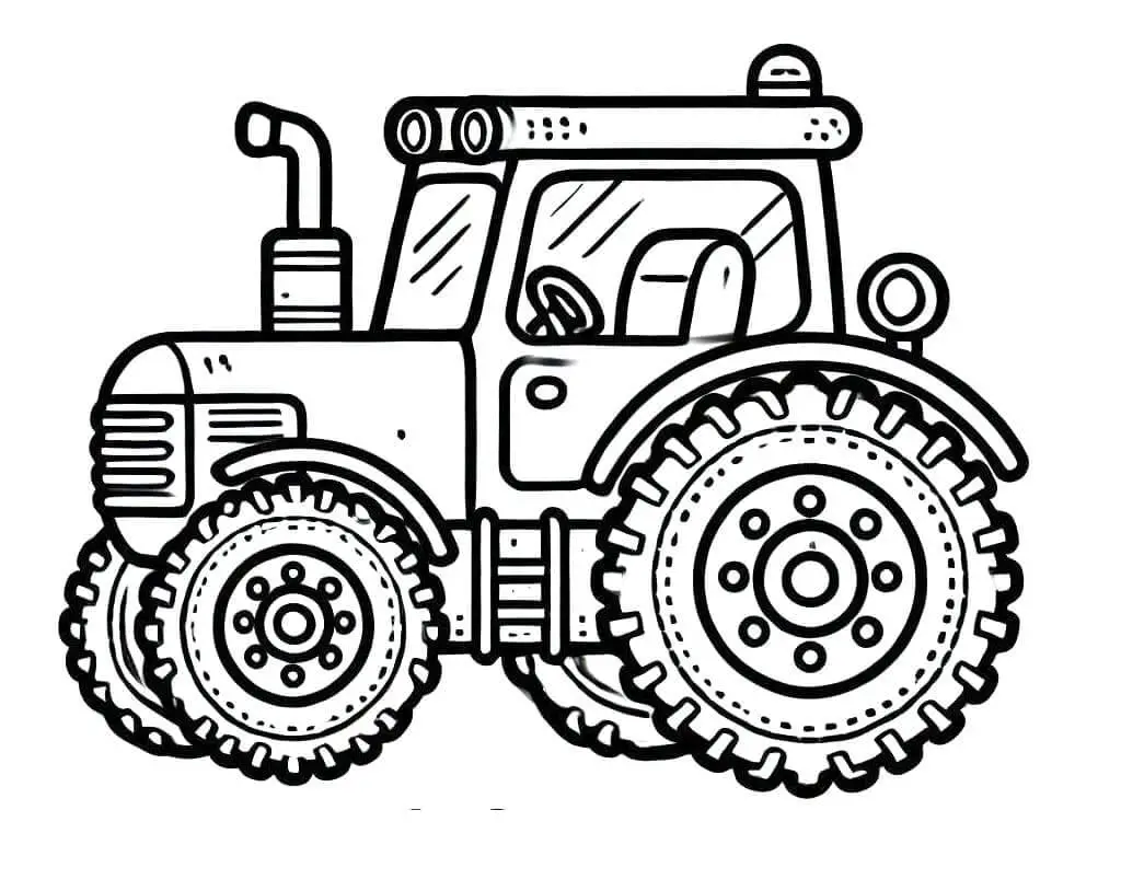 Fise de Colorat cu Tractor de colorat p03