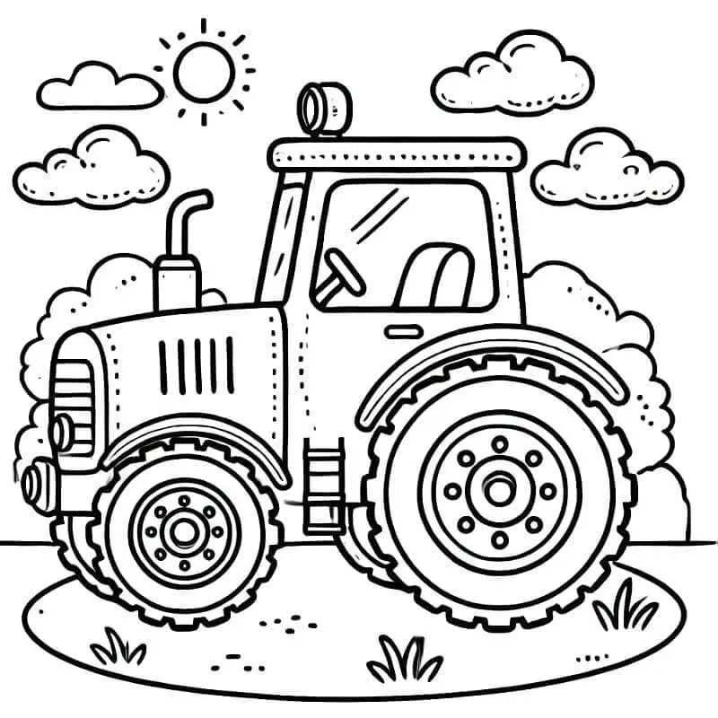 Fise de Colorat cu Tractor de colorat p04
