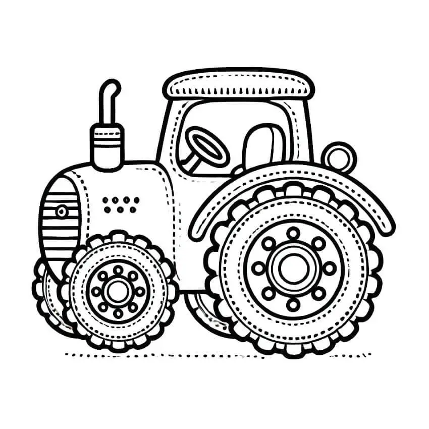 Fise de Colorat cu Tractor de colorat p05