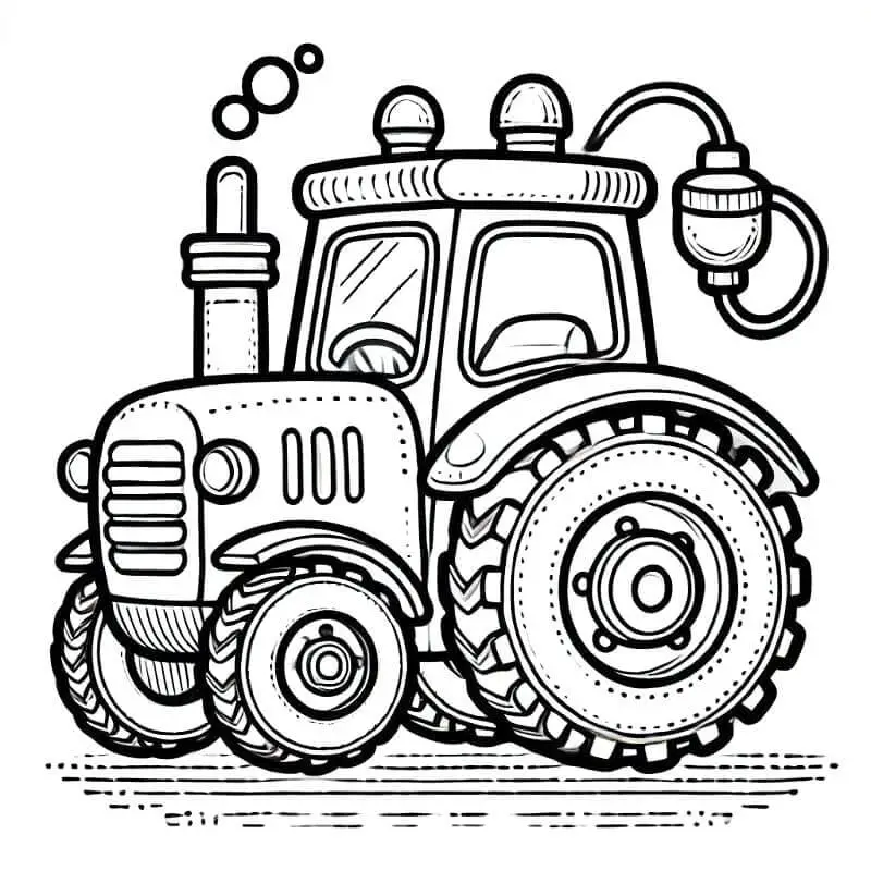 Fise de Colorat cu Tractor de colorat p06