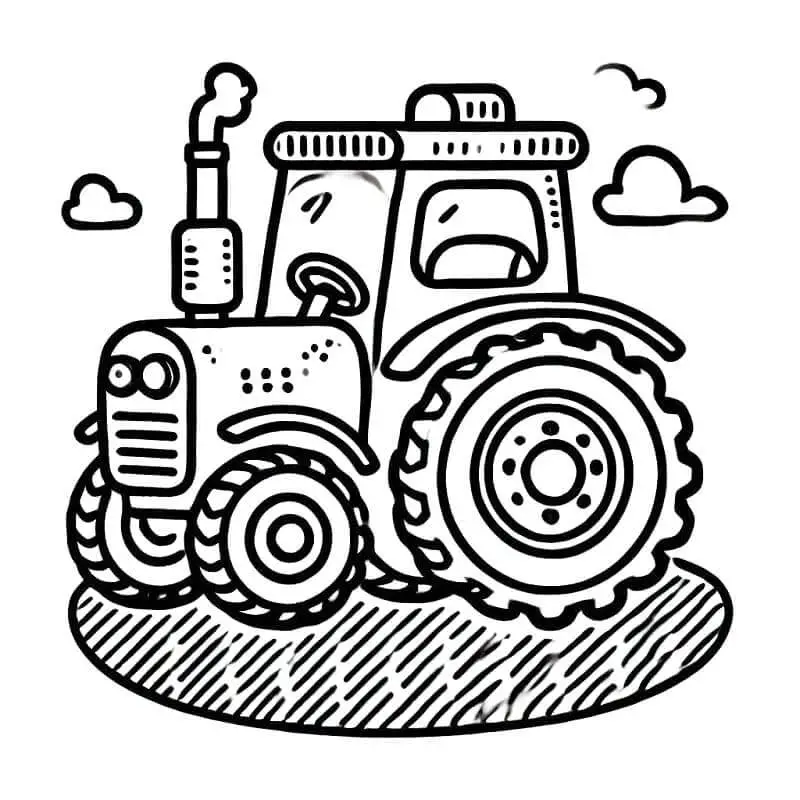 Fise de Colorat cu Tractor de colorat p07