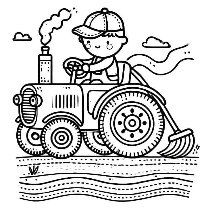 Fise de Colorat cu Tractor de colorat p08