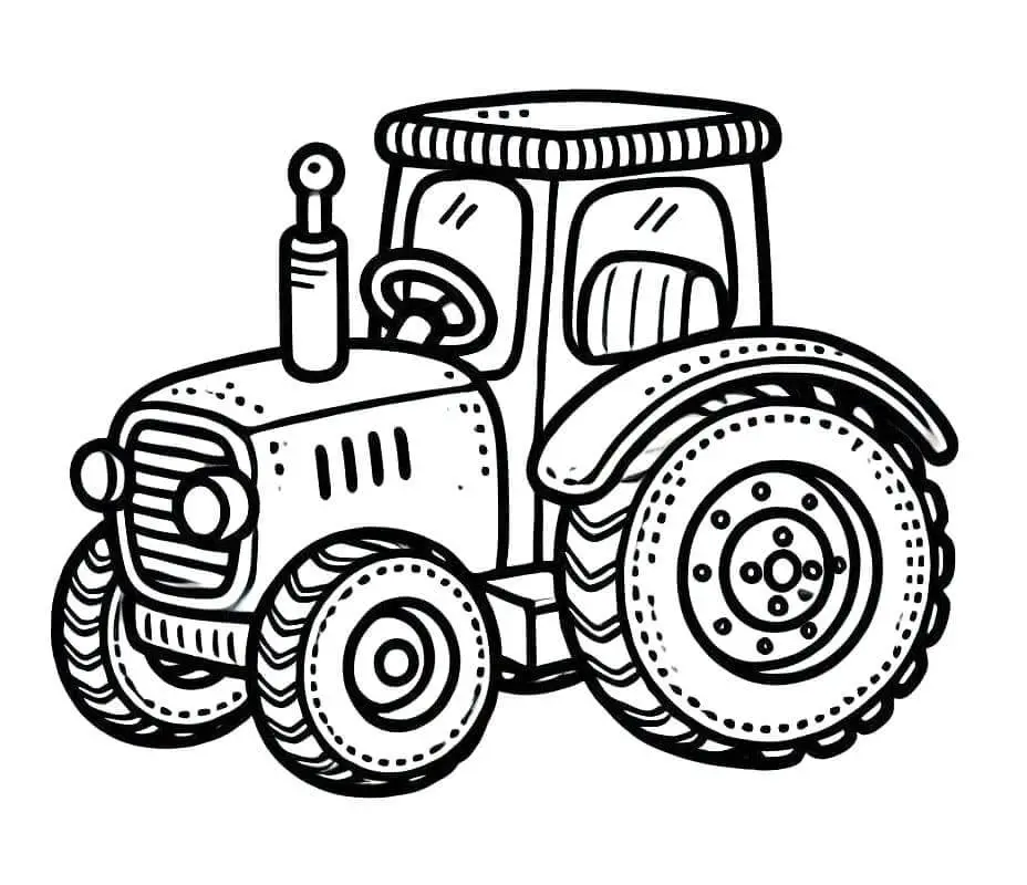 Fise de Colorat cu Tractor de colorat p09