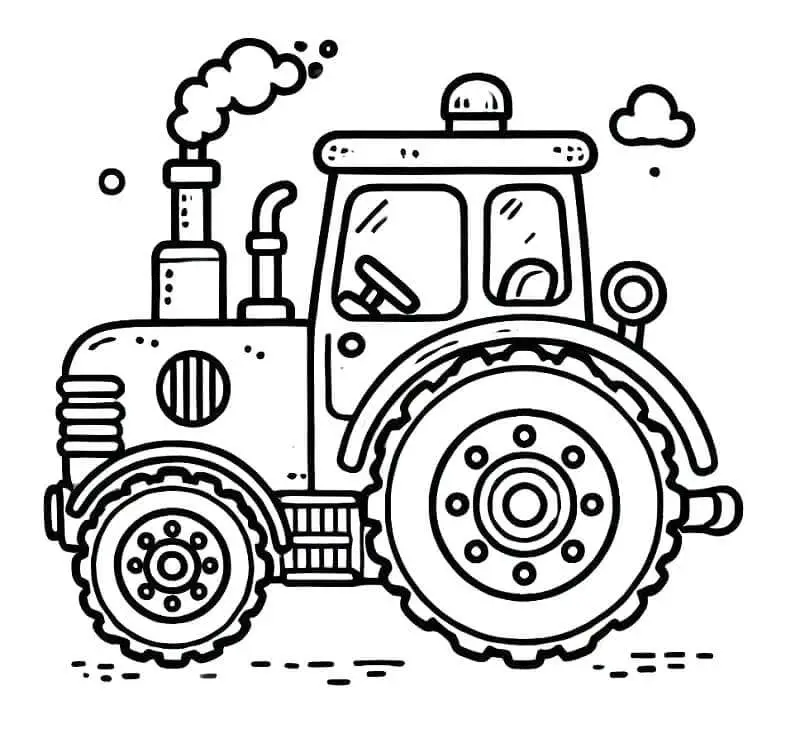 Fise de Colorat cu Tractor de colorat p10