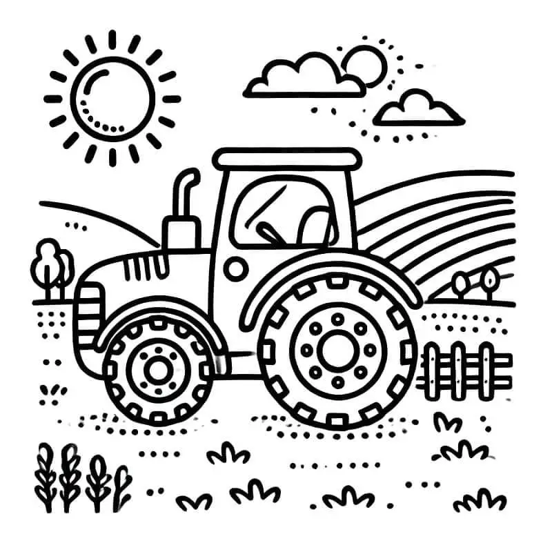Fise de Colorat cu Tractor de colorat p11