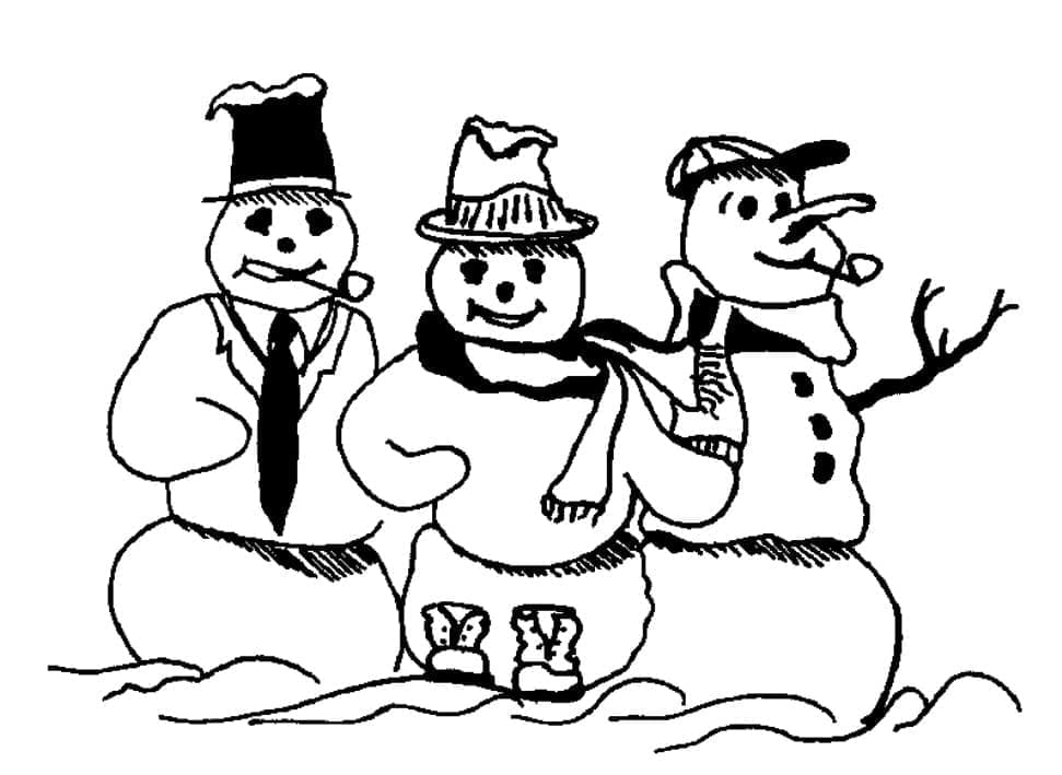Trei oameni de zăpadă