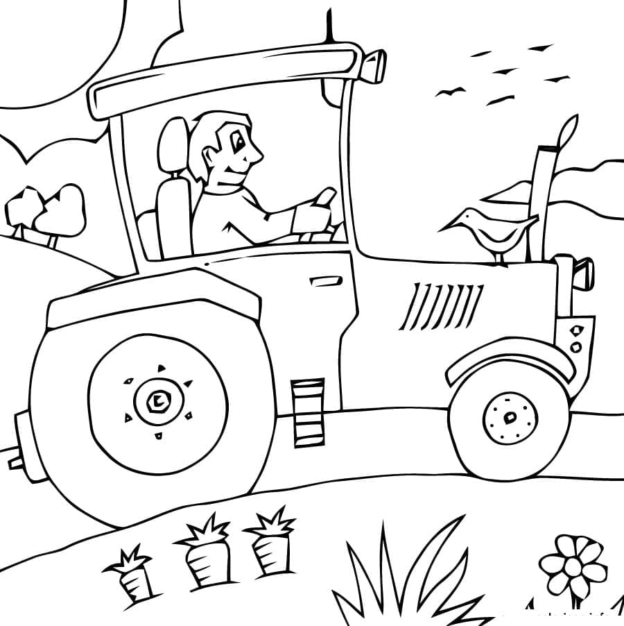 Un fermier conduce un tractor