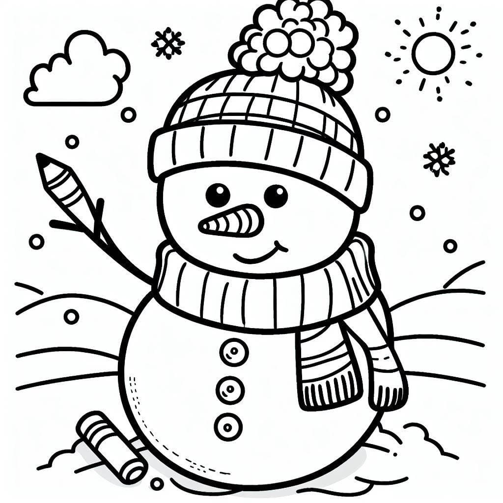 Un om de zăpadă drăguț