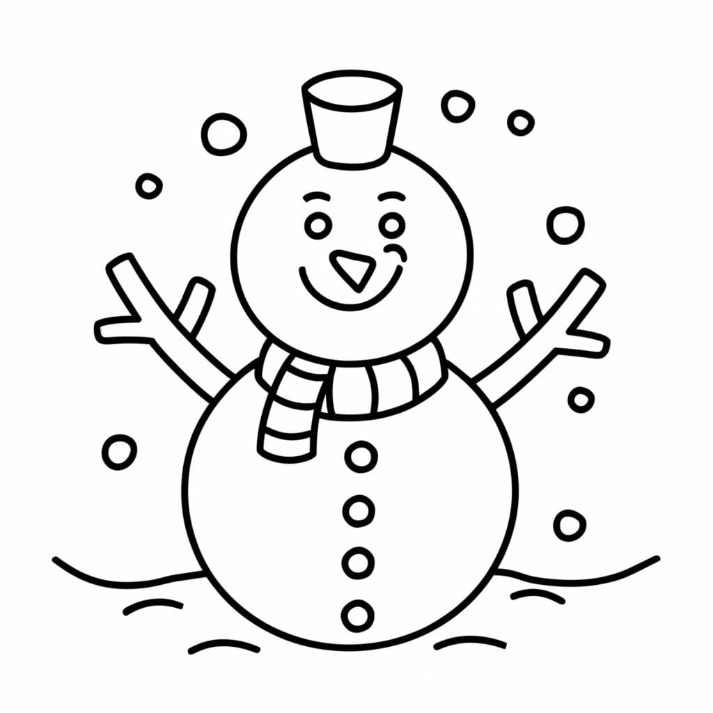 Un om de zăpadă vesel