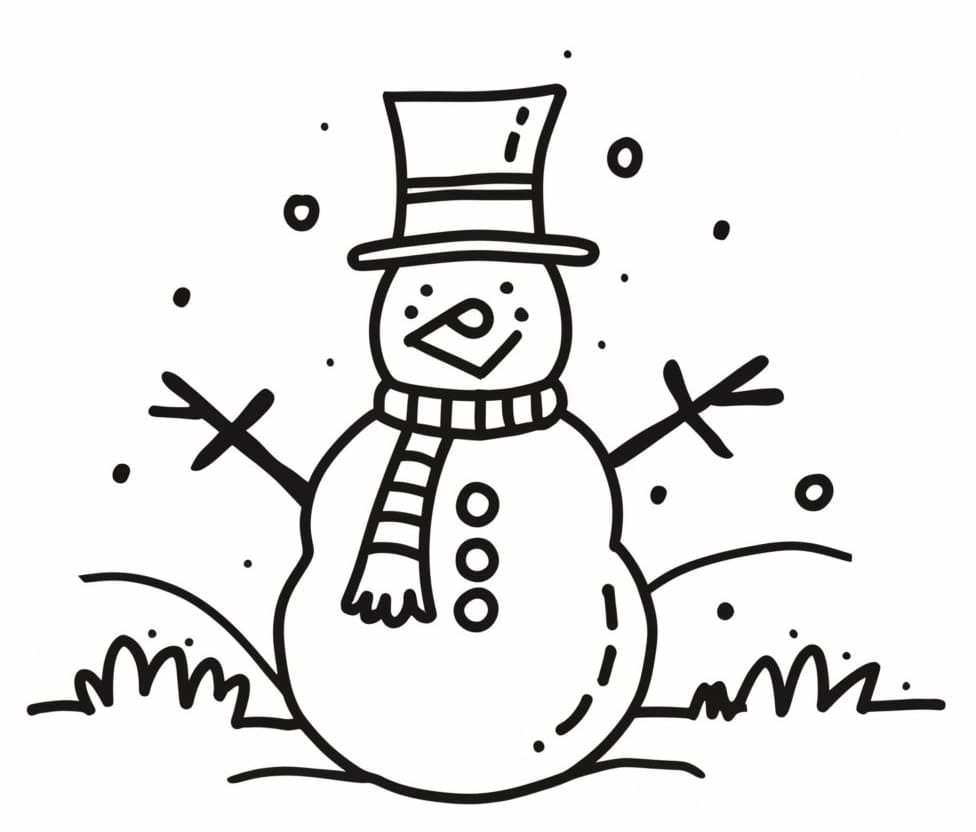 Un om de zăpadă zâmbitor