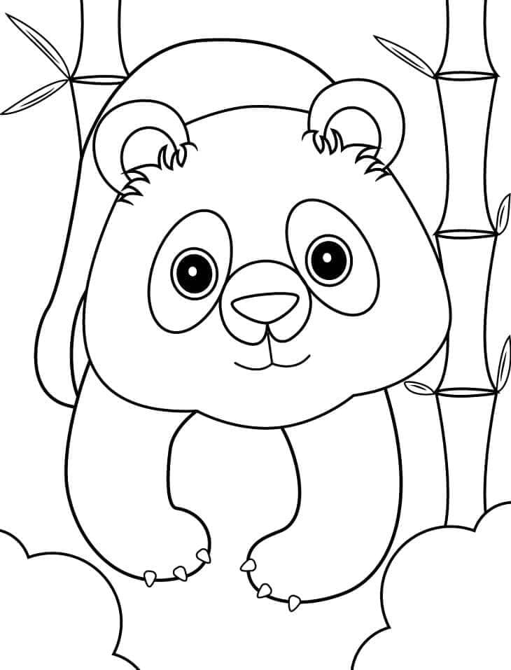 Fise de Colorat cu Urs Panda de colorat p01