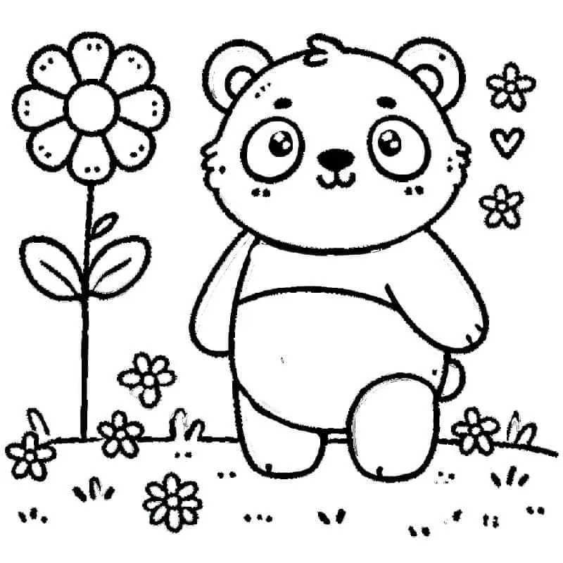 Fise de Colorat cu Urs Panda de colorat p02