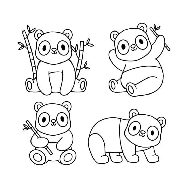 Fise de Colorat cu Urs Panda de colorat p04