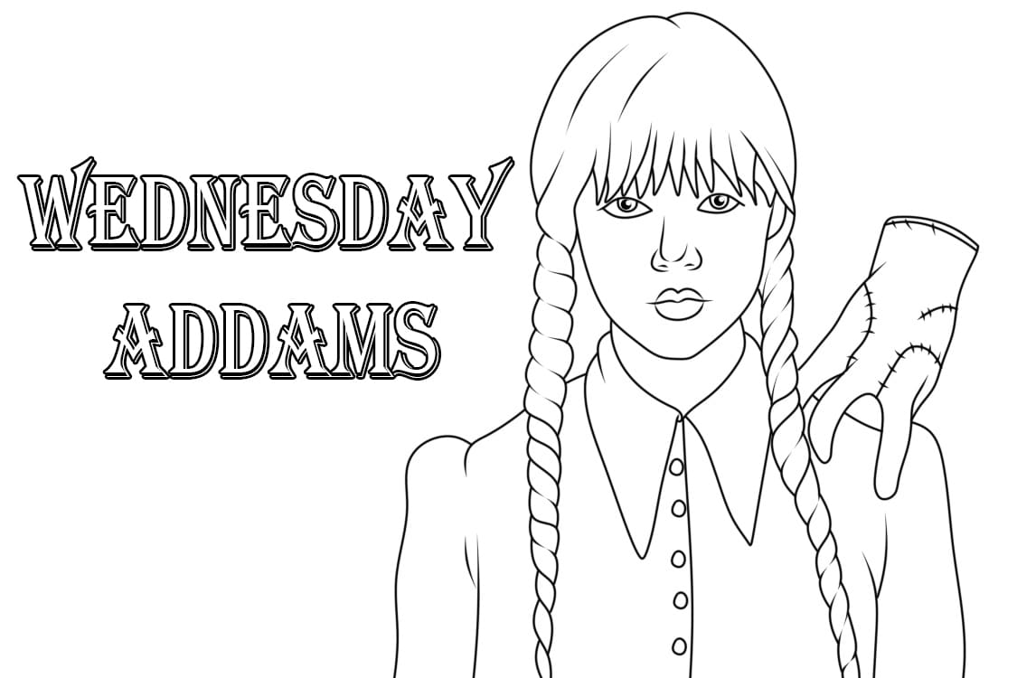 Wednesday addams de colorat p22