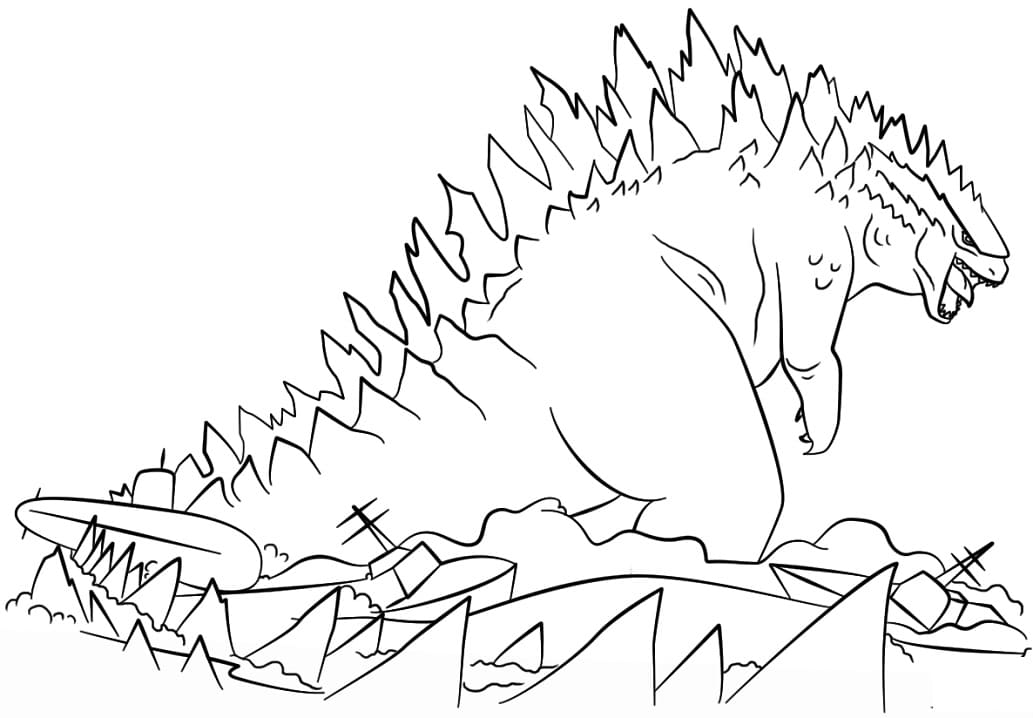 Godzilla de colorat p04