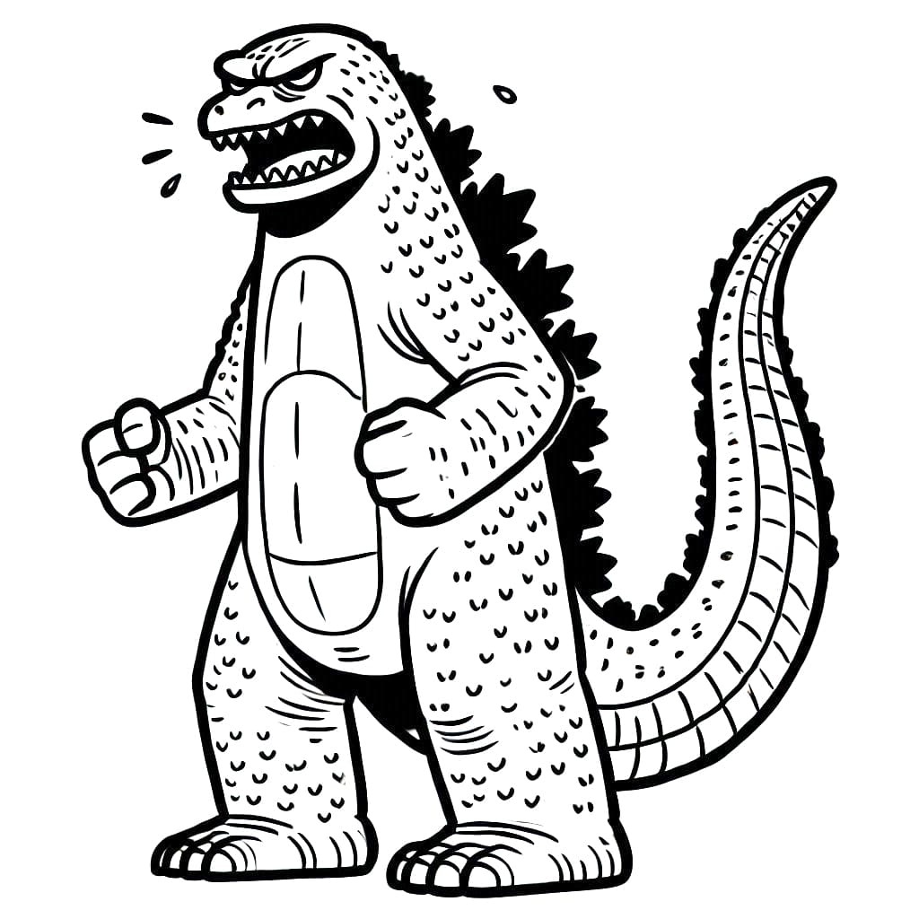Fise de colorat cu Godzilla de colorat p42
