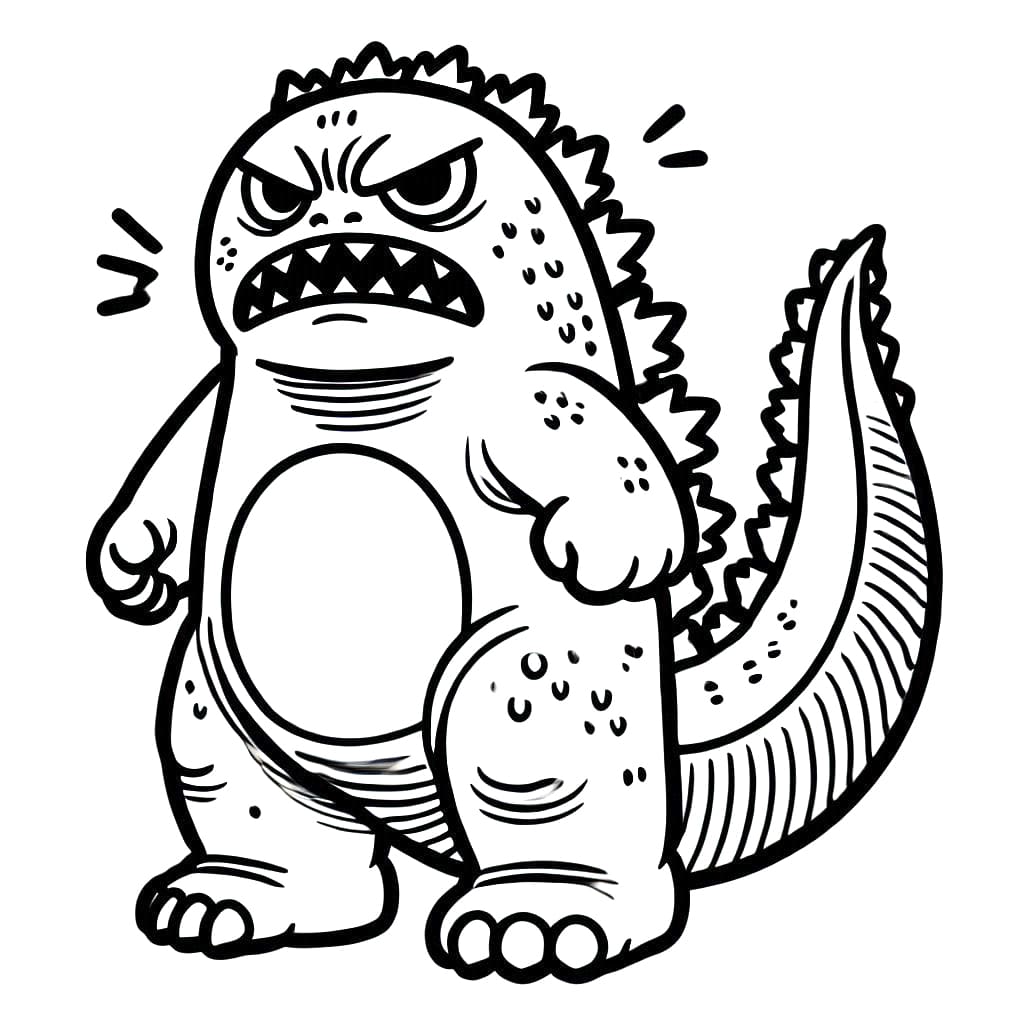Fise de colorat cu Godzilla de colorat p43