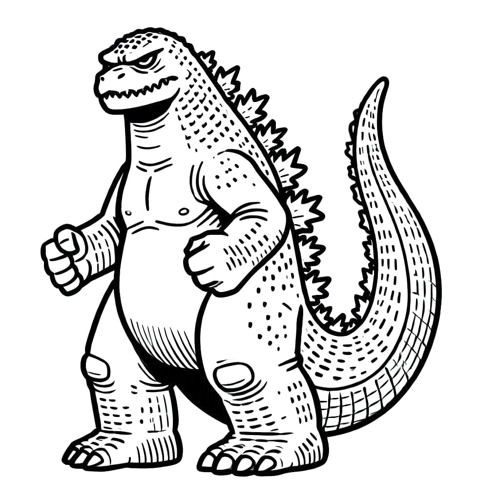 Fise de colorat cu Godzilla de colorat p45