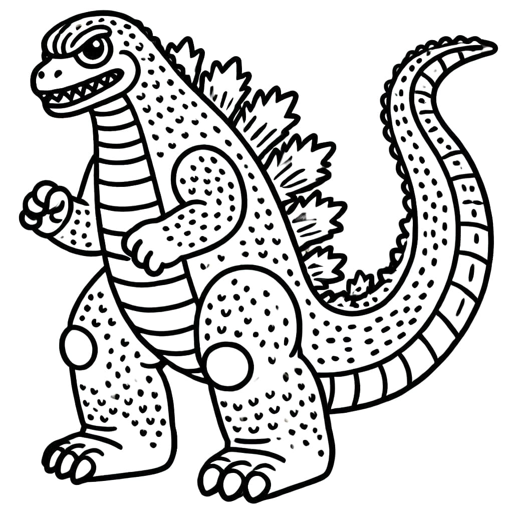 Fise de colorat cu Godzilla de colorat p47