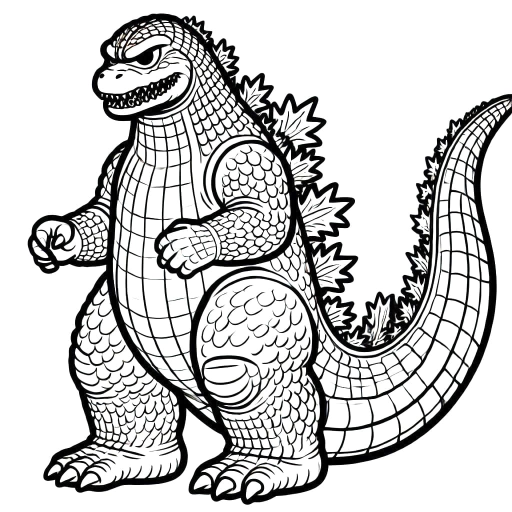 Fise de colorat cu Godzilla de colorat p48