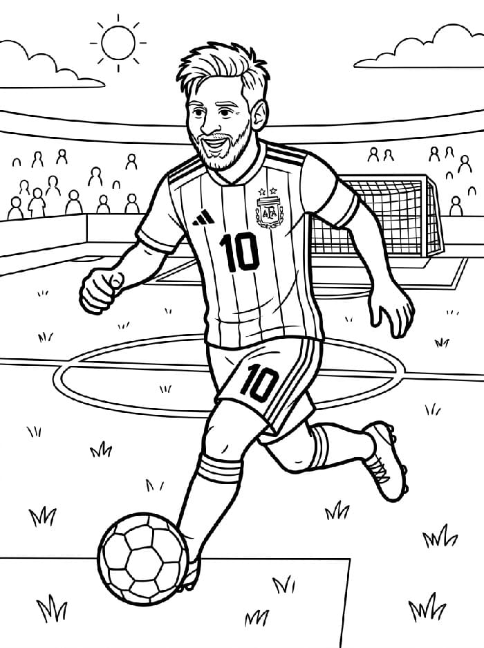 Fise de colorat cu Jucător de fotbal Messi
