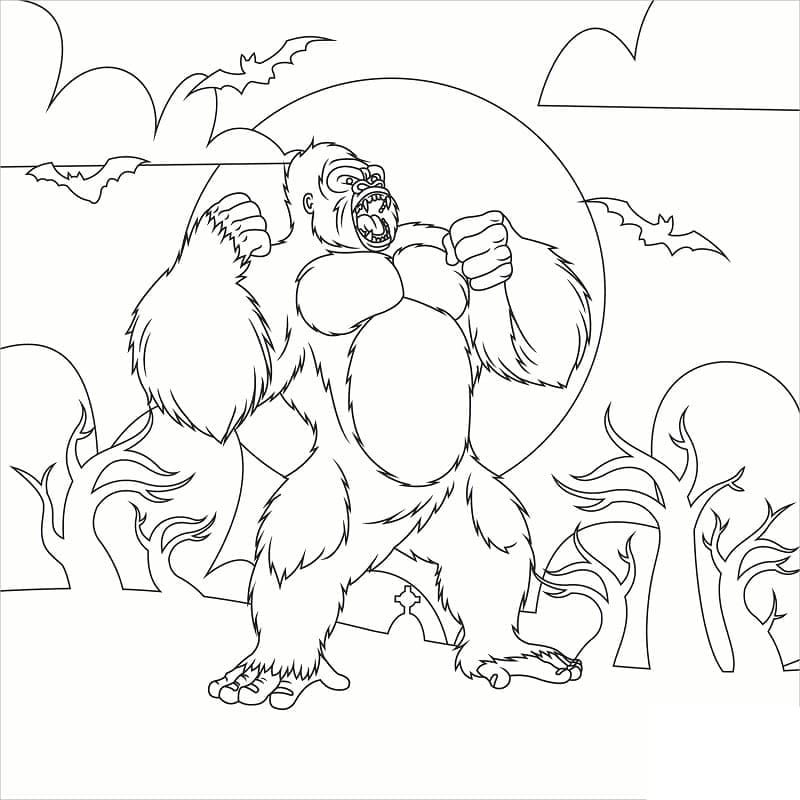 King Kong de colorat p21