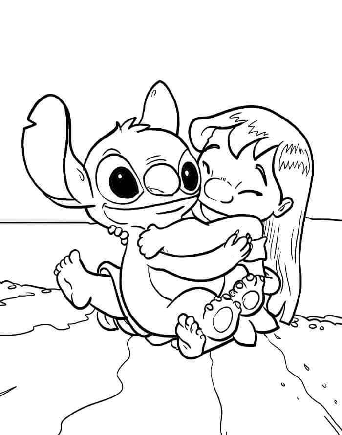 Fise de colorat cu Lilo și Stitch Disney