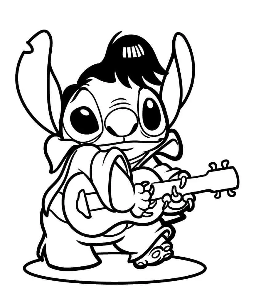 Fise de colorat cu Lilo și Stitch Pentru Copii