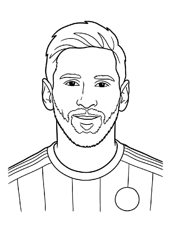 Fise de colorat cu Messi Jucător de fotbal