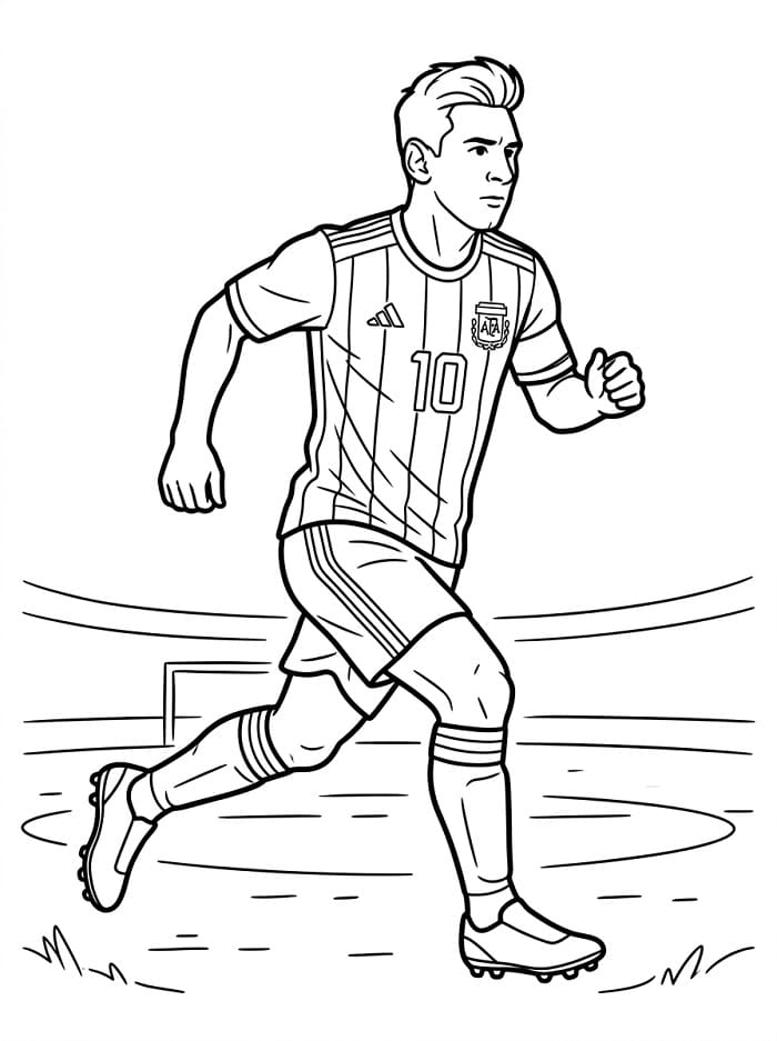 Fise de colorat cu Messi cel cool