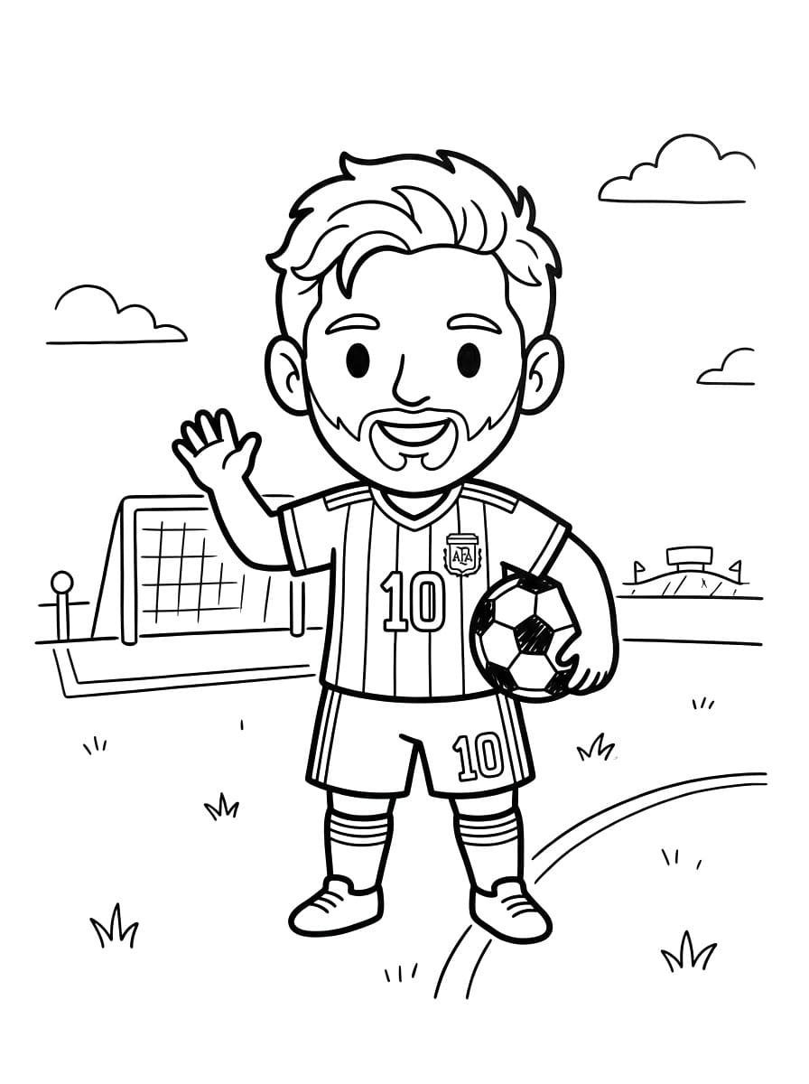 Fise de colorat cu Messi drăguț
