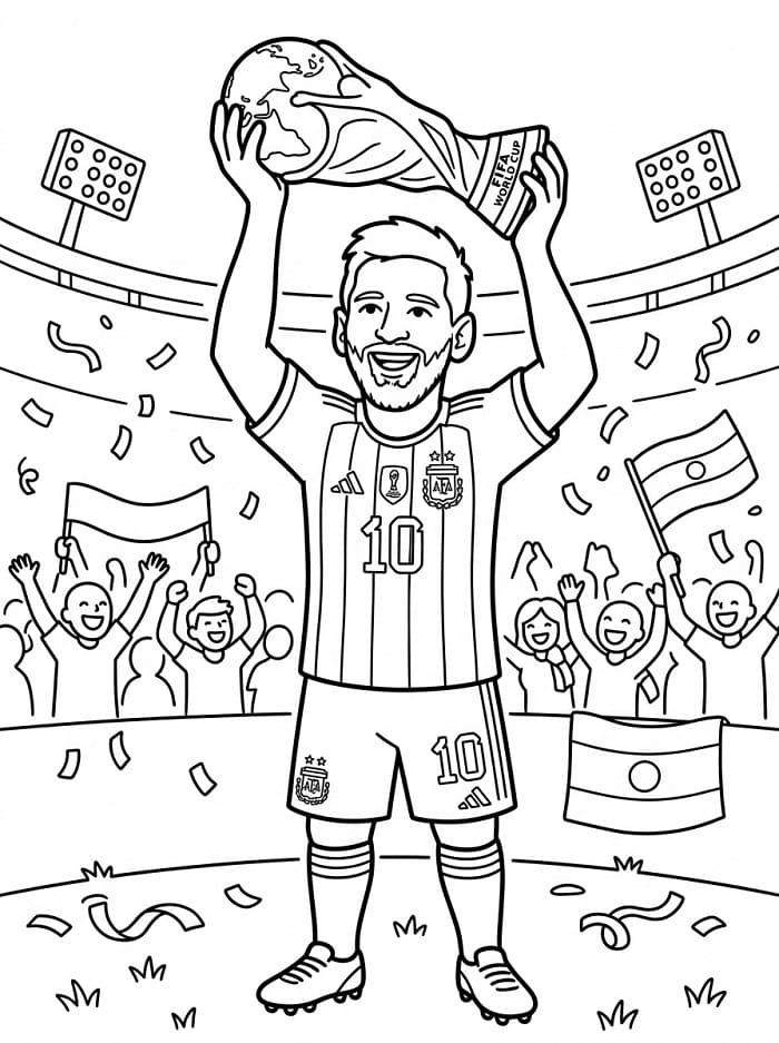 Fise de colorat cu Messi este extraordinar