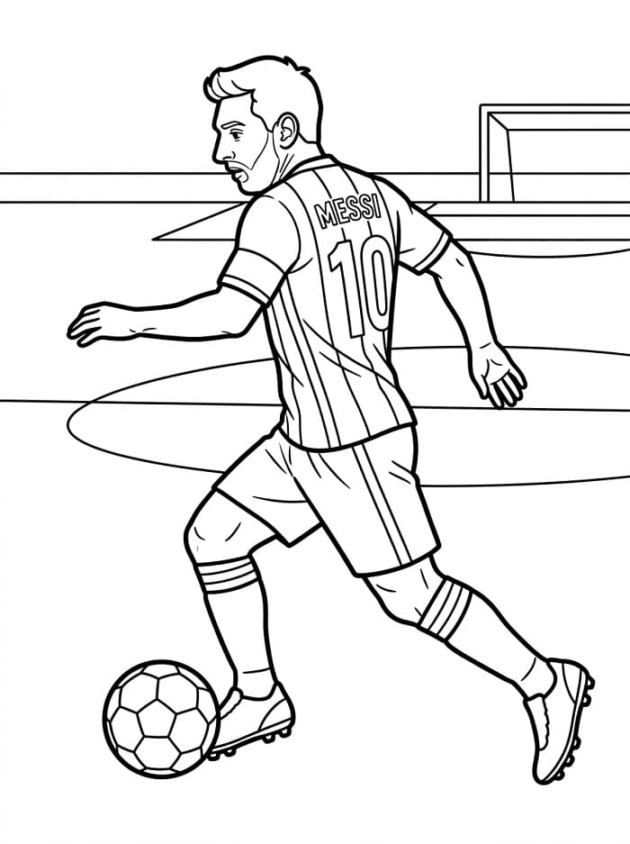 Fise de colorat cu Messi extraordinar
