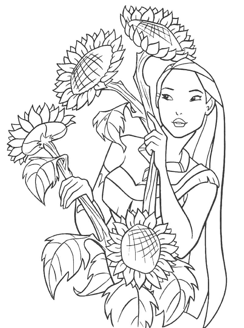 Pocahontas de colorat p25