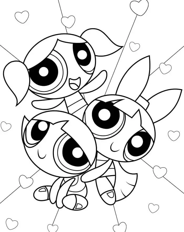 Fise de colorat cu Powerpuff girls de colorat p39