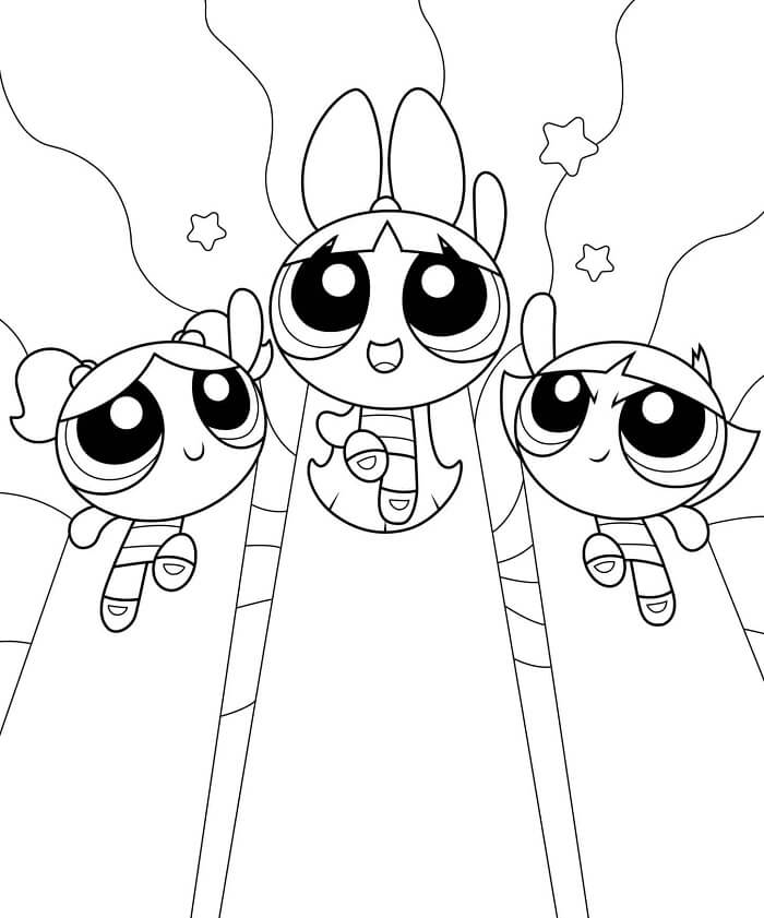 Fise de colorat cu Powerpuff girls de colorat p41