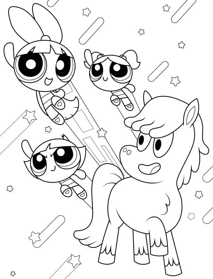 Fise de colorat cu Powerpuff girls de colorat p44