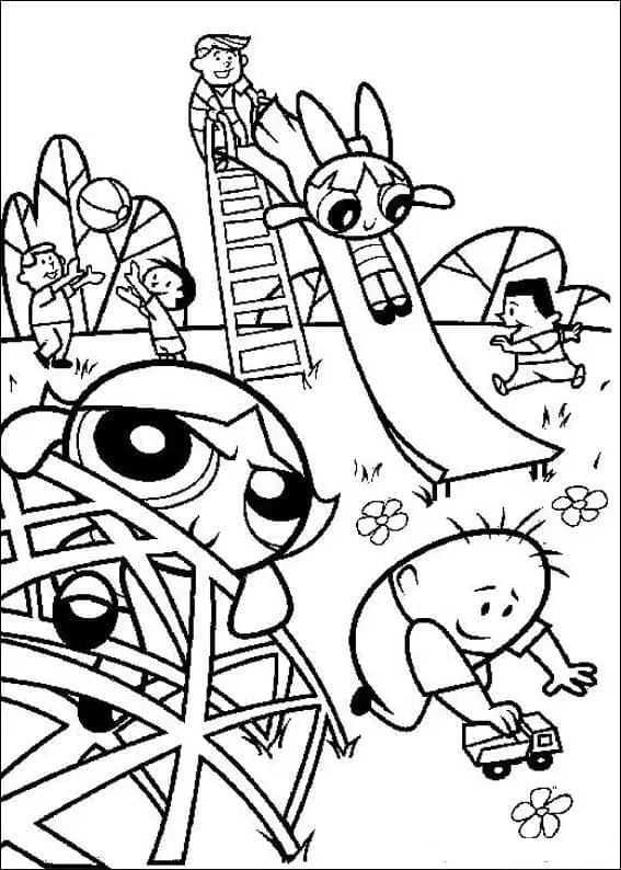 Fise de colorat cu Powerpuff girls de colorat p45