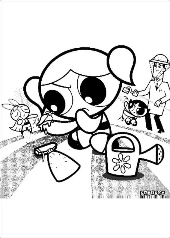 Fise de colorat cu Powerpuff girls de colorat p46