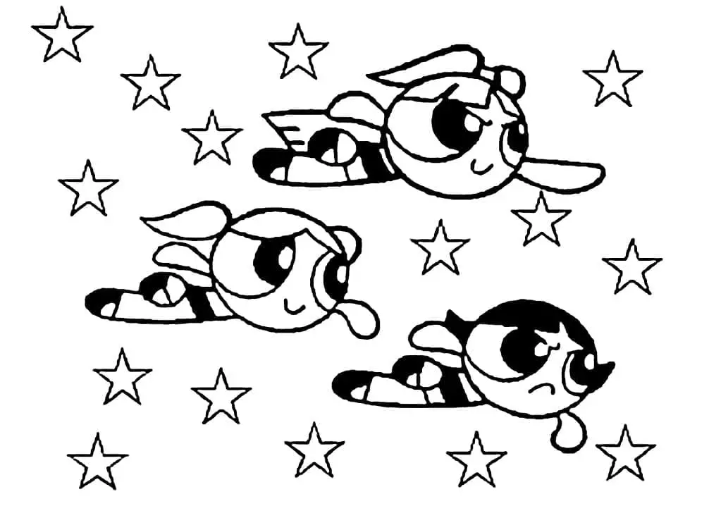 Fise de colorat cu Powerpuff girls de colorat p47