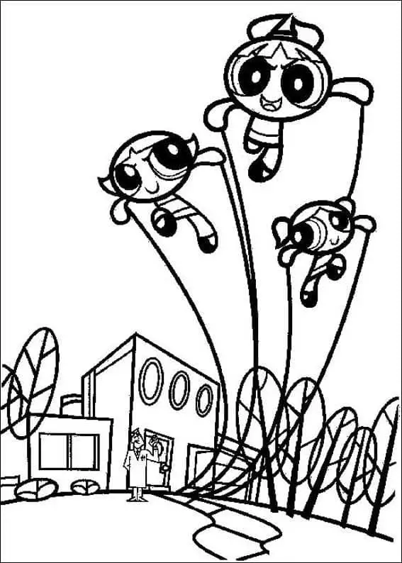 Fise de colorat cu Powerpuff girls de colorat p48